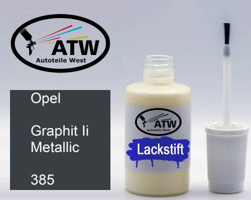 Opel, Graphit Ii Metallic, 385: 20ml Lackstift, von ATW Autoteile West.